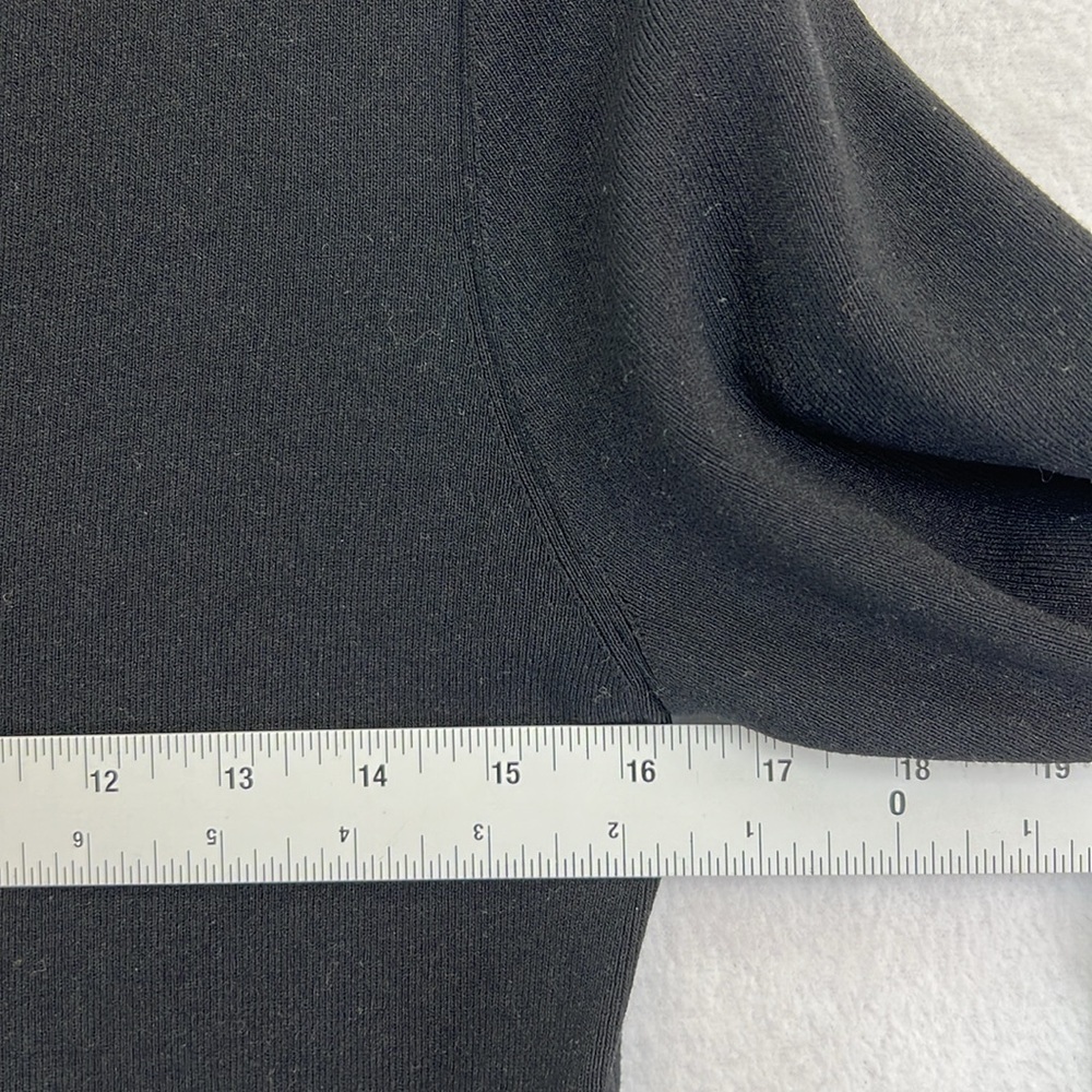 Vince Beautiful Midi Dress Size L Black Fit/Flare Long Sleeve V-Neck Like New - Picture 9 of 12